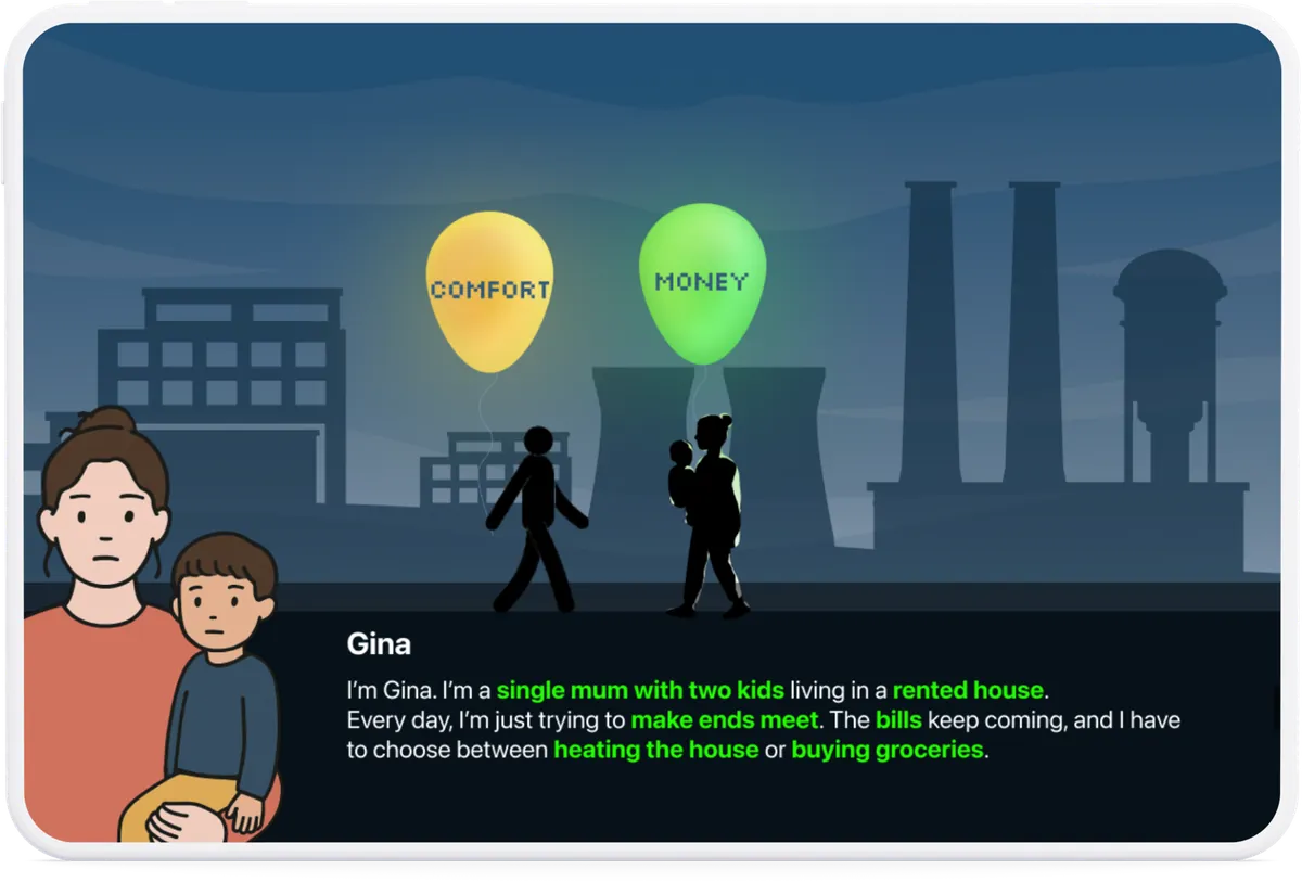 Meeting Gina, a single mum, with her balloons: Comfort and Money