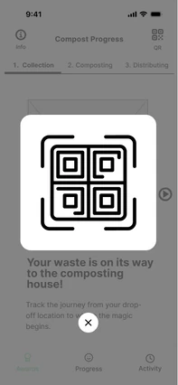 QR code pop-up for drop-off